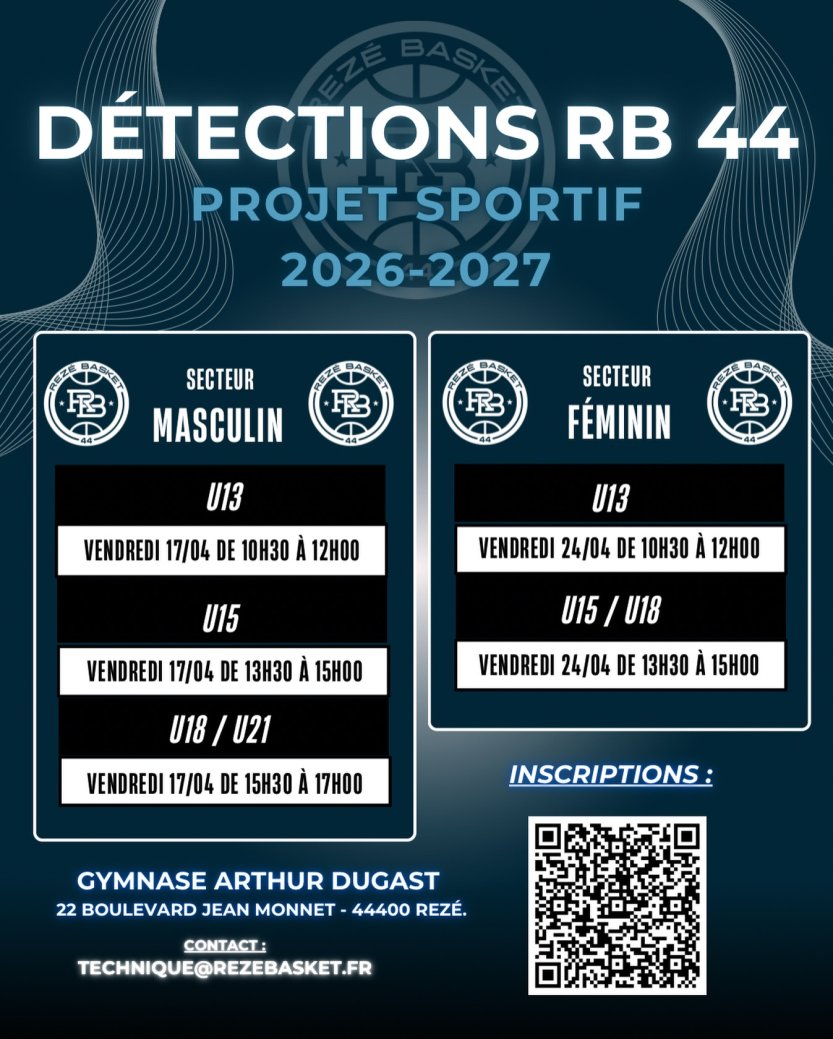 DÉTECTIONS RB44 – SAISON 2026/2027