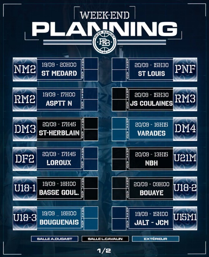 PLANNING DU WEEK-END