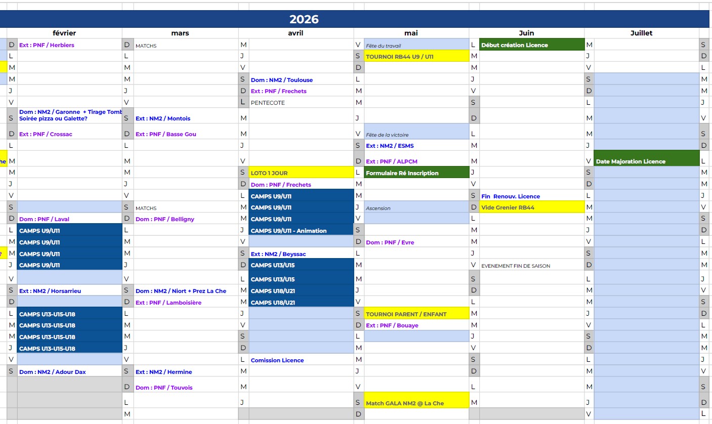 Calendrier Annuel
